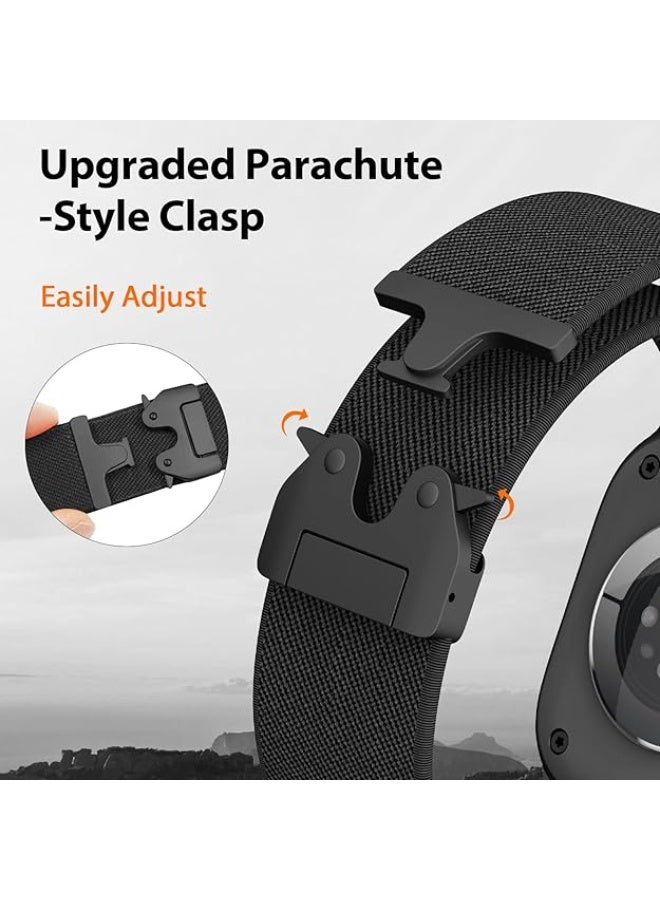 سواران رياضيان مرنان لساعة أبل ألترا 3/2/1، مقاسات 49 مم، 46 مم، 45 مم، 44 مم، 42 مم، للرجال والنساء، سوار معصم قابل للتعديل من قماش النايلون مزود بإبزيم على شكل مظلة، متوافق مع ساعات أبل من السلسلة 11، 10، SE، 9، 8، 7، 6، 5، 4، 3 - Image 3